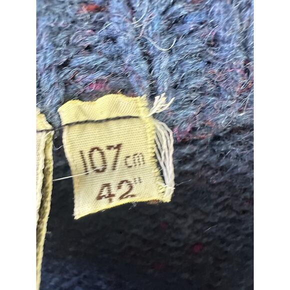Vtg Gaeltarra Irish Wool Sweater Men’s M/L 107cm Blue Donegal Fleck Fair Isle - Picture 13 of 15